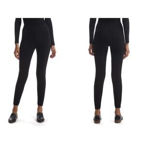 Commando Leggings Womens Large Faux Suede Ankle Black High Rise Stretch NWT